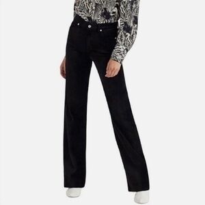 7 For All Mankind Black Velvet Straight Leg Jeans Size 29